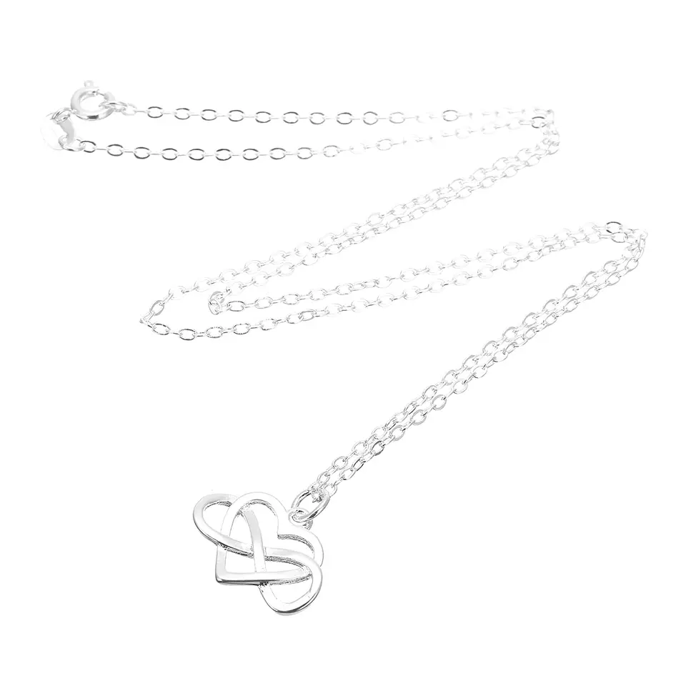 Collar Corazon Infinito Amor Plateado 6