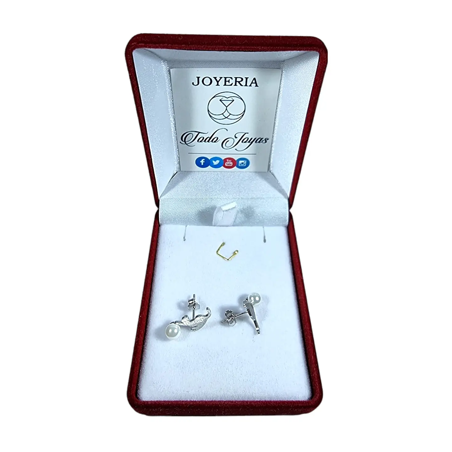 Aros Plata 925 Gatitos Perla 2