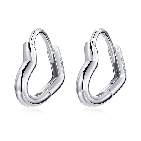 Aros Plata 925 Argollas Corazon
