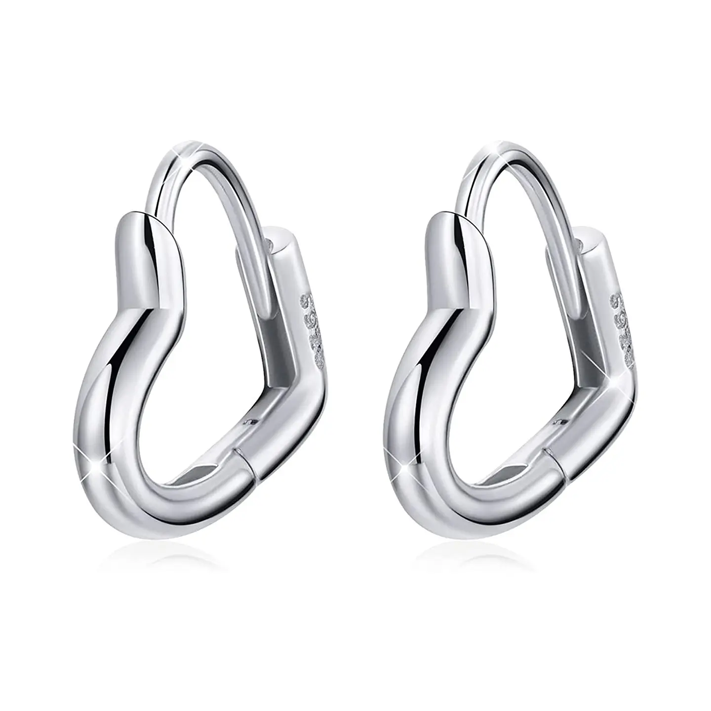 Aros Plata 925 Argollas Corazon 1