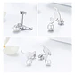 Aros Plata 925 Gatitos Perla - Miniatura 3