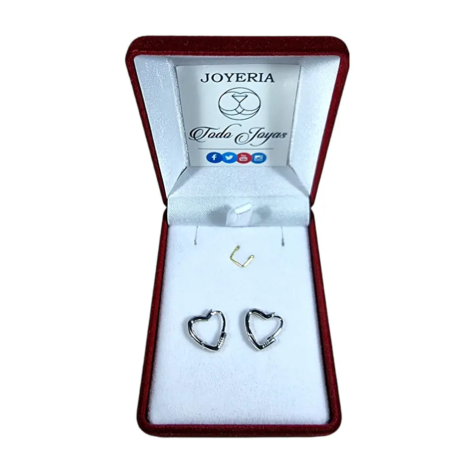 Aros Plata 925 Argollas Corazon 2