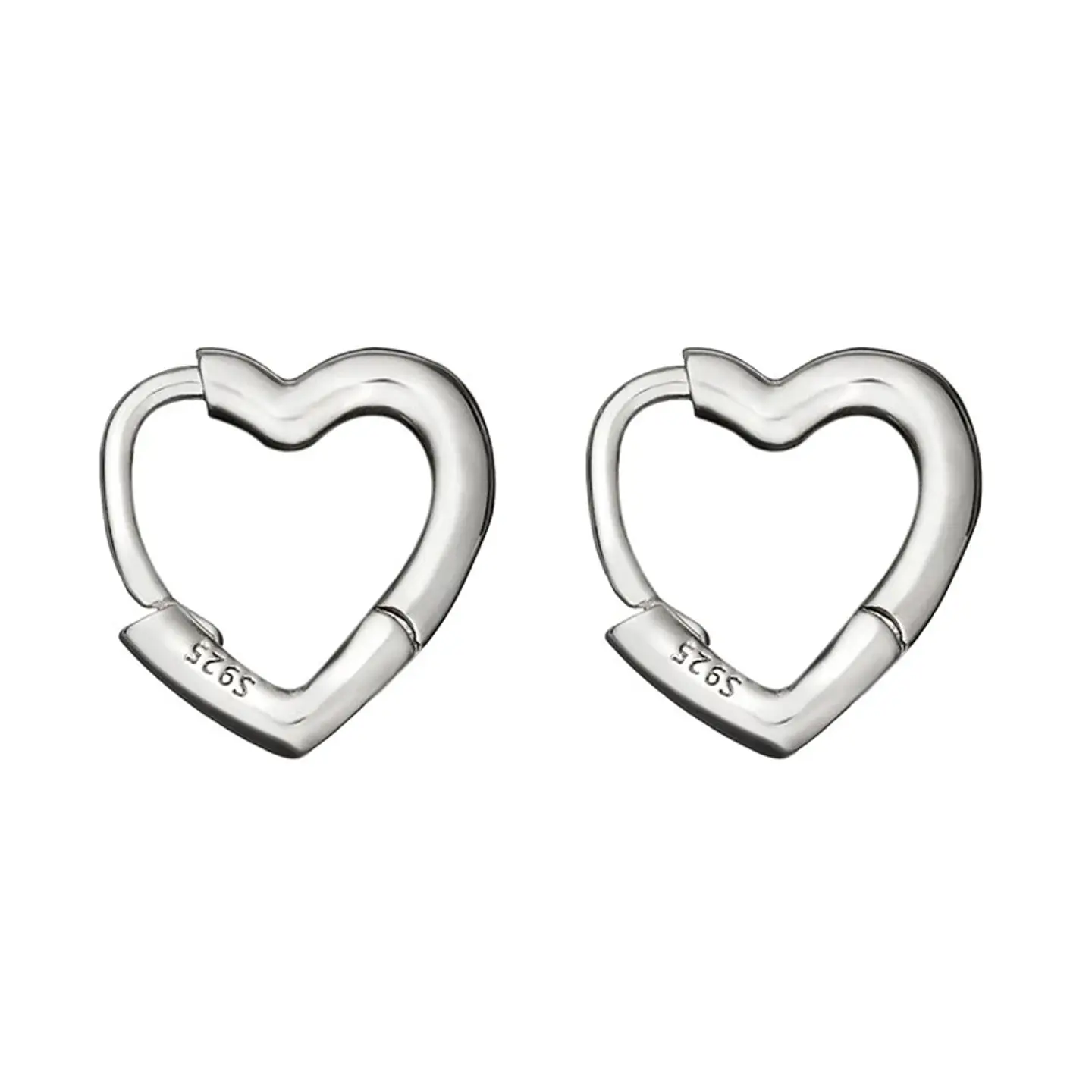 Aros Plata 925 Argollas Corazon 5