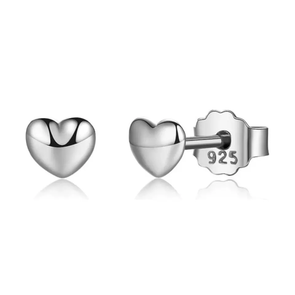 Aros Plata 925 Mini Corazon Plateado 1