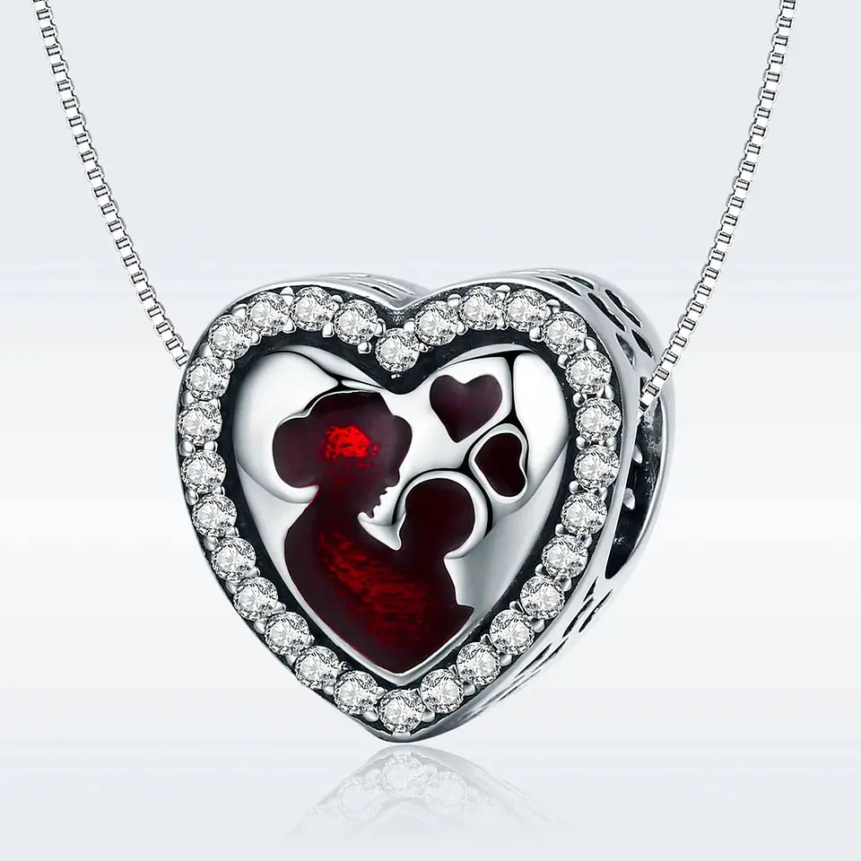 Charm Dije Plata 925 Corazon Mama Hijo 7