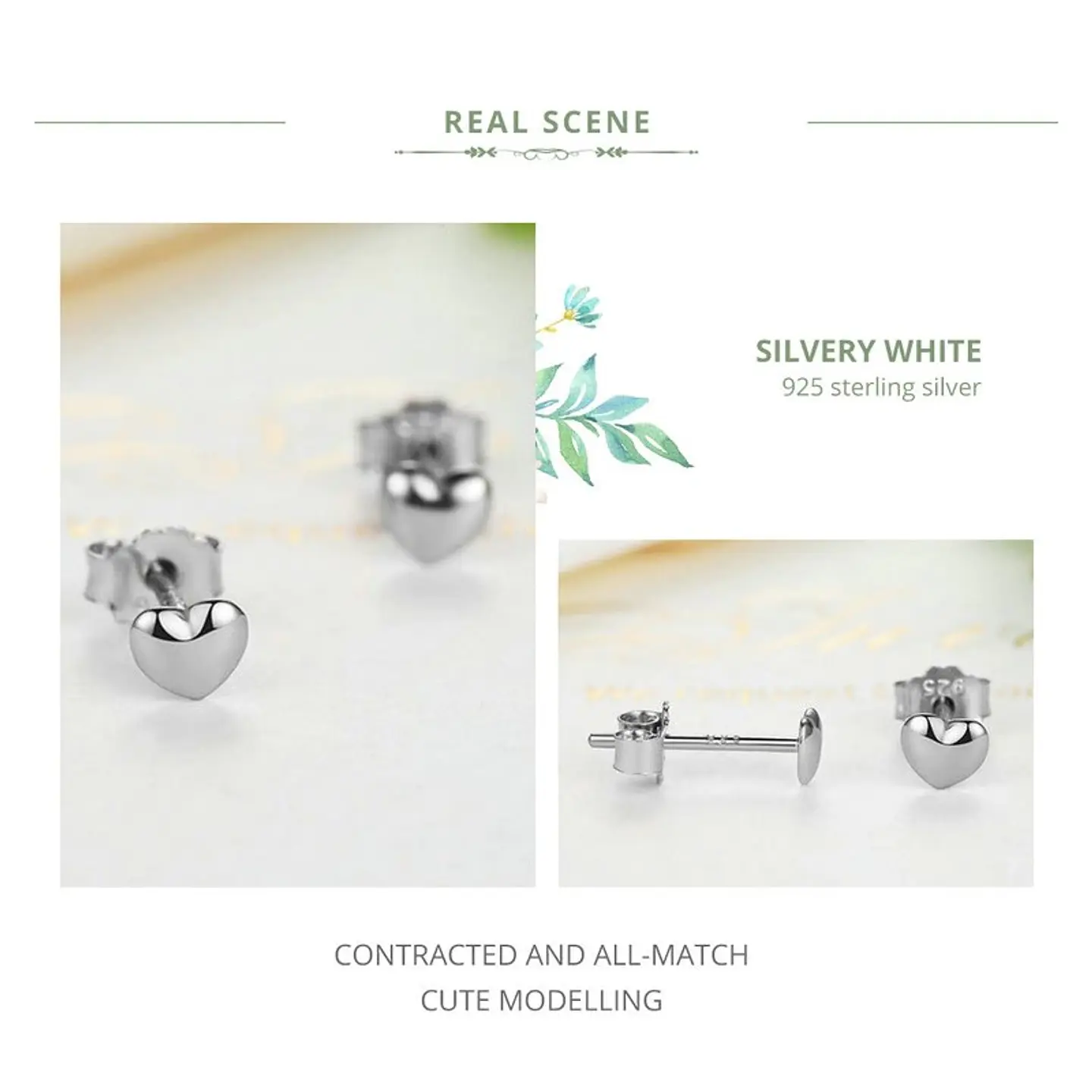 Aros Plata 925 Mini Corazon Plateado 3