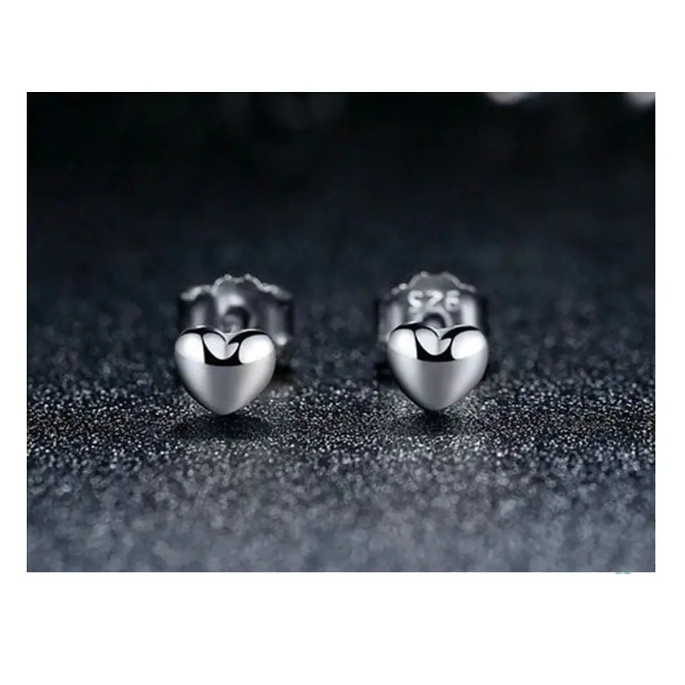 Aros Plata 925 Mini Corazon Plateado 4