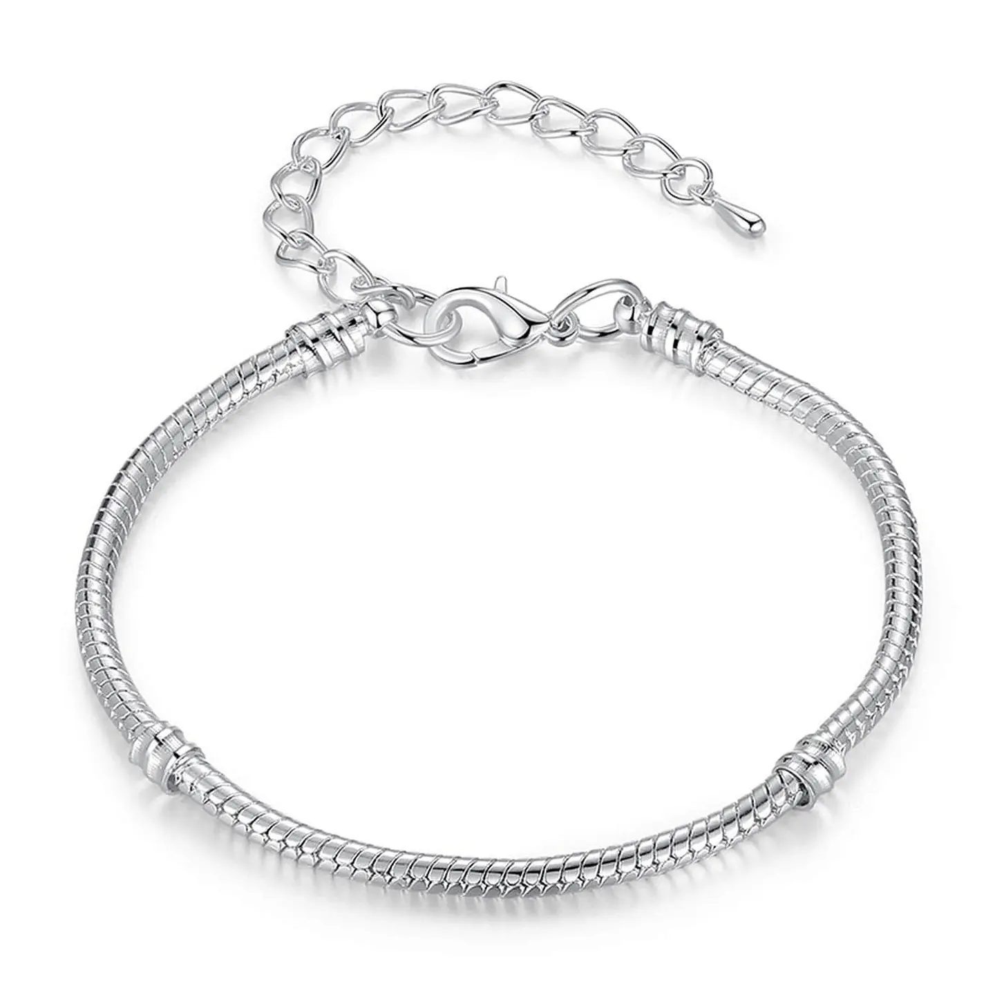 Pulsera Para Charms Ajustable Plateada 1