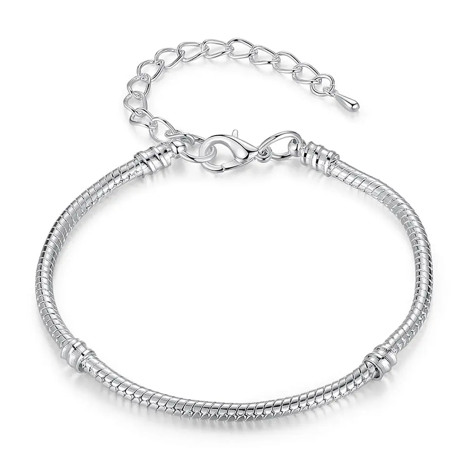 Pulsera Para Charms Ajustable Plateada 1