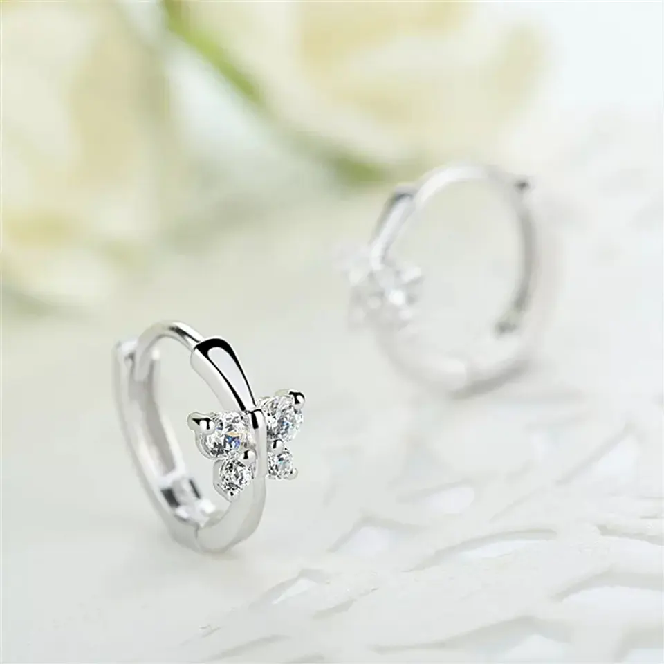 Aros Plata 925 Argolla Mariposa 3