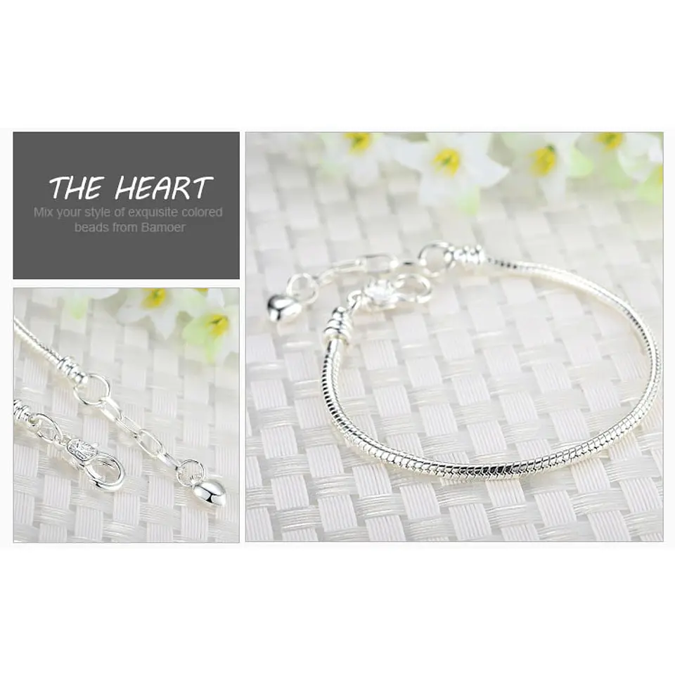 Pulsera Para Charms Ajustable Plateada 3