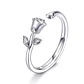 Anillo Plata 925 Rosa Plateada Ajustable - Miniatura 1