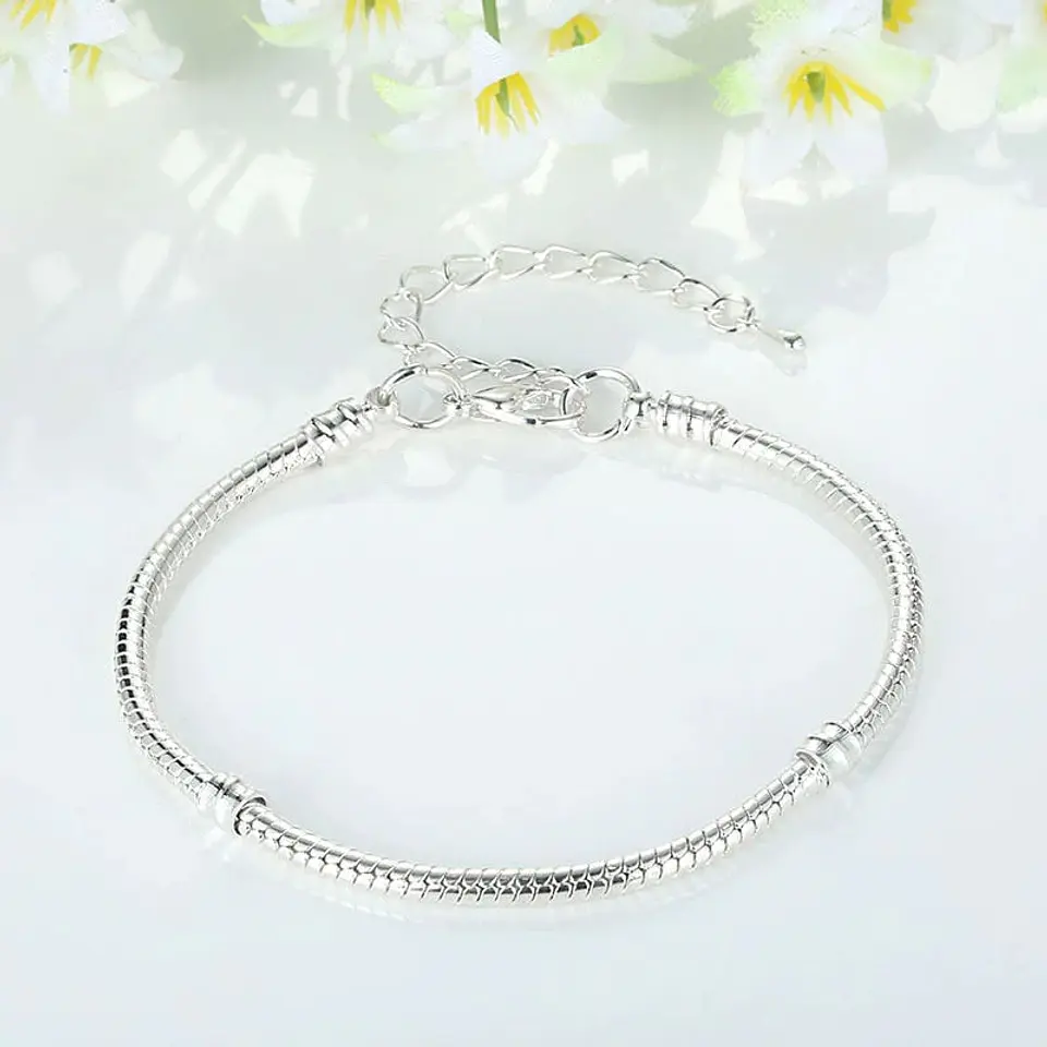 Pulsera Para Charms Ajustable Plateada 4