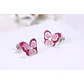 Aros Plata 925 Mariposa Rosada - Miniatura 4