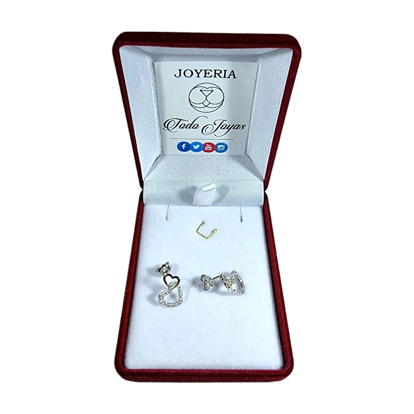 Aros Plata 925 Doble Corazon 2