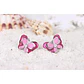 Aros Plata 925 Mariposa Rosada - Miniatura 5