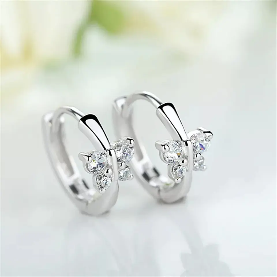 Aros Plata 925 Argolla Mariposa 5