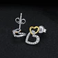 Aros Plata 925 Doble Corazon - Miniatura 4