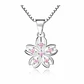 Collar Flor Rosada Plateado - Miniatura 1