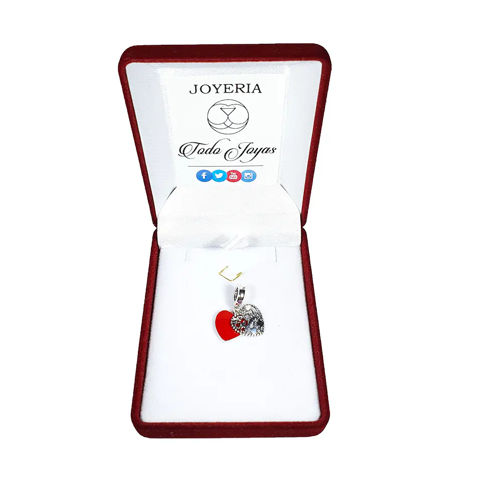 Charm Dije Plata 925 Doble Corazon Family 2