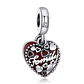 Charm Dije Plata 925 Doble Corazon Family - Miniatura 3