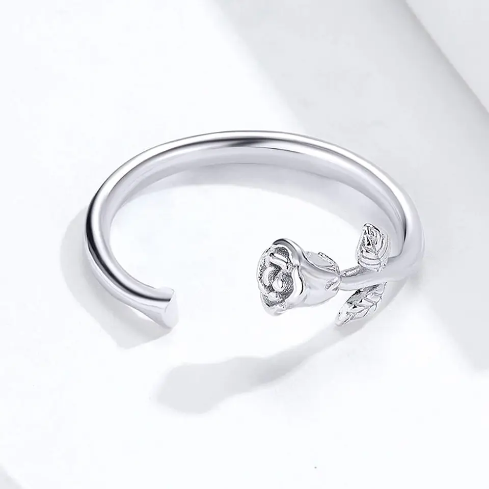 Anillo Plata 925 Rosa Plateada Ajustable 6