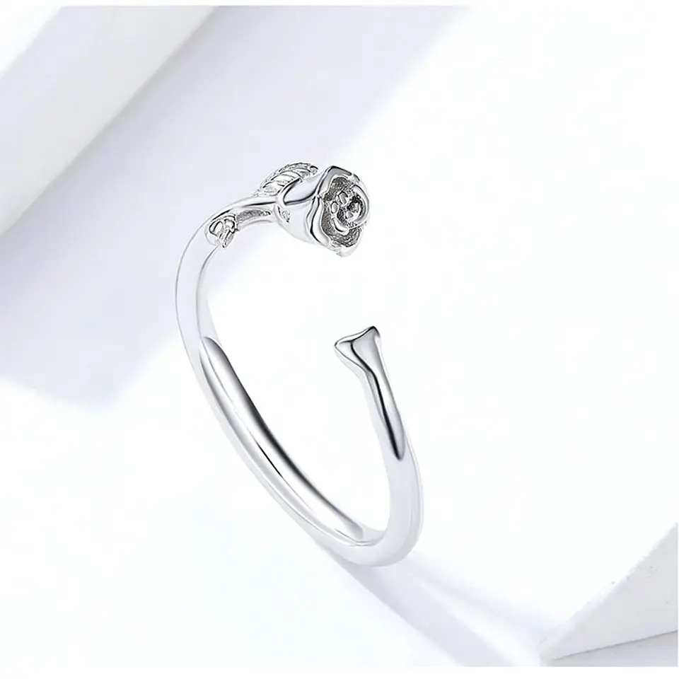 Anillo Plata 925 Rosa Plateada Ajustable 7
