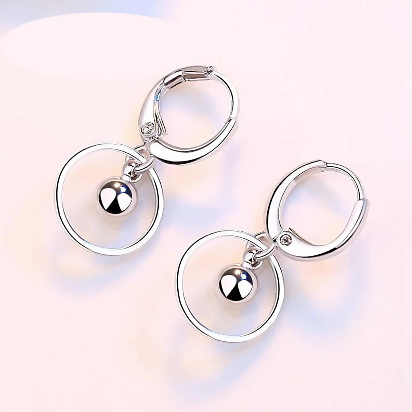 Aros Argollas Bolita Plateado 4