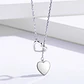 Collar Amor Doble Corazon Plateado - Miniatura 3