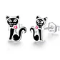 Aros Plata 925 Gato Negro - Miniatura 1