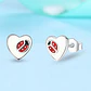 Aros Plata 925 Corazon Mariquita - Miniatura 4