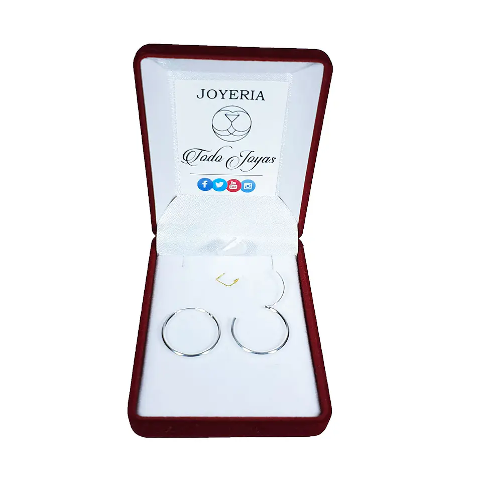Aros Plata 925 Argolla Lisa 20mm 2
