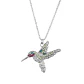 Collar Colgante Colibri con Circones Plateado - Miniatura 1