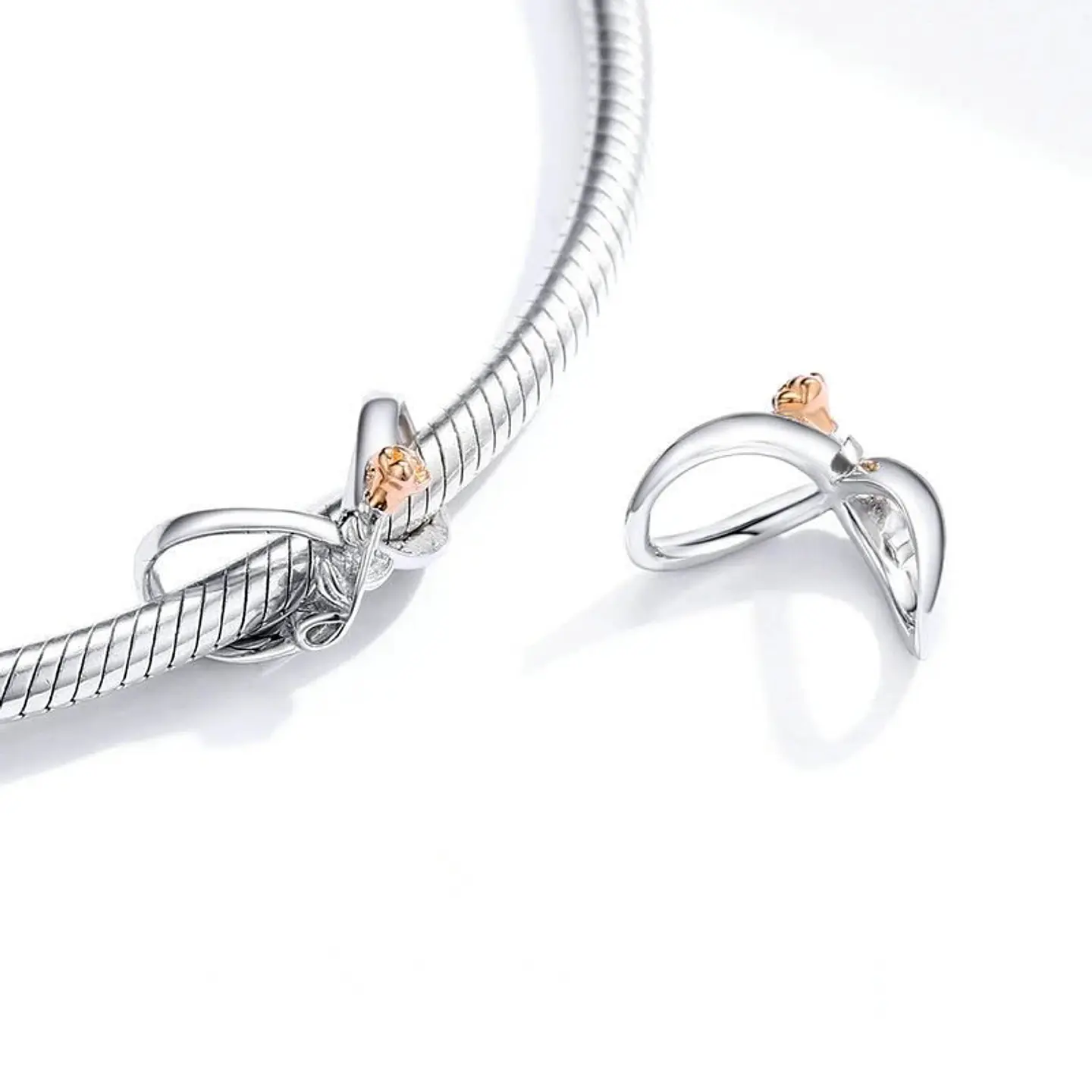 Charm Dije Plata 925 Infinito con Rosa 3