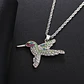 Collar Colgante Colibri con Circones Plateado - Miniatura 3