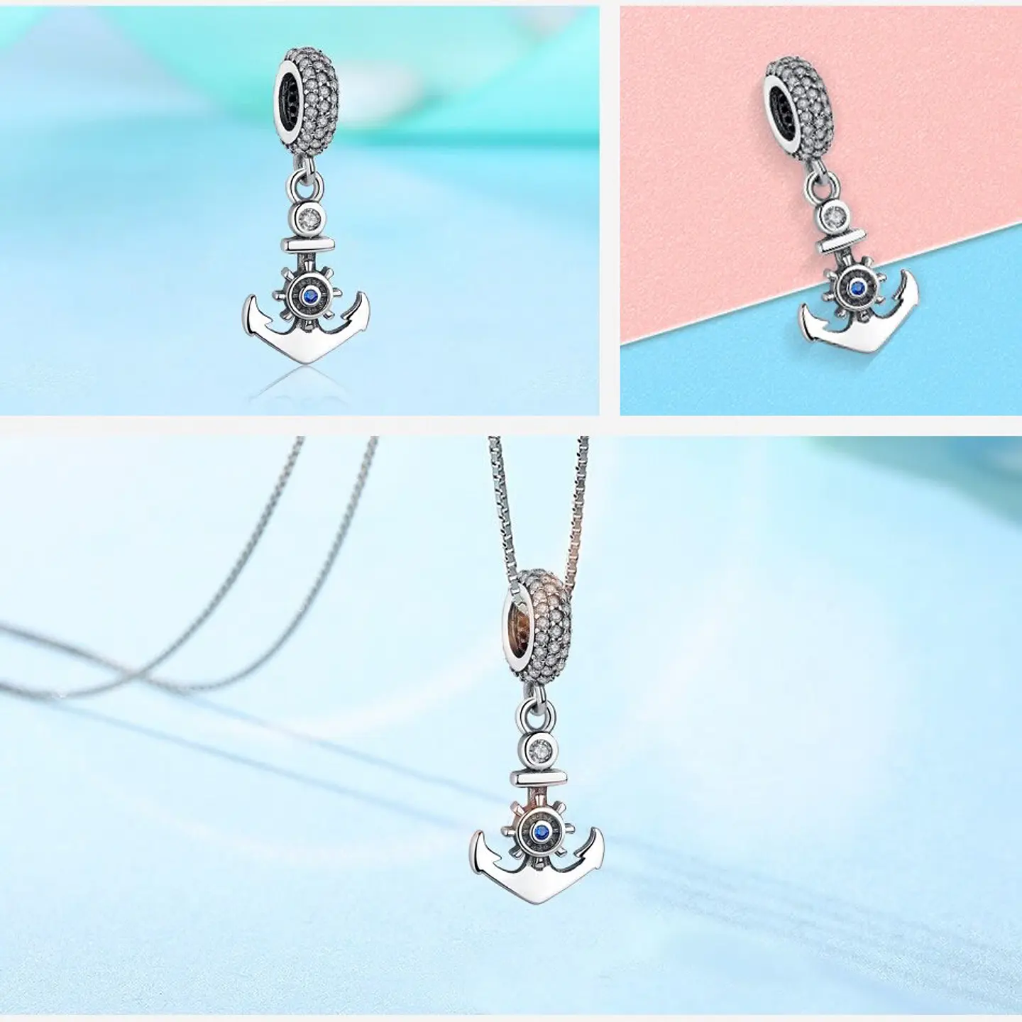 Charm Dije Plata 925 Ancla Naval 5