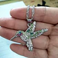 Collar Colgante Colibri con Circones Plateado - Miniatura 4