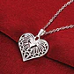 Collar Colgante Corazon Cadenas Plateado - Miniatura 3
