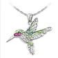 Collar Colgante Colibri con Circones Plateado - Miniatura 6