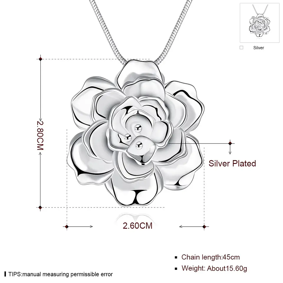 Collar Rosa Plateada 5