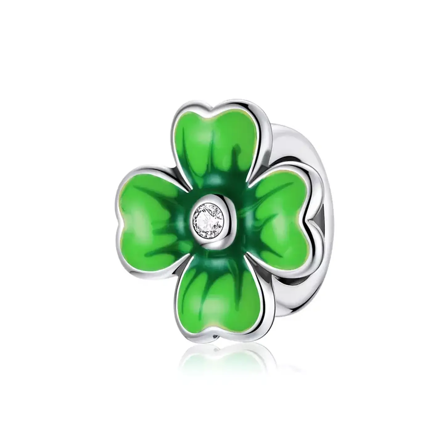 Charm Dije Plata 925 Trebol Verde 688 1