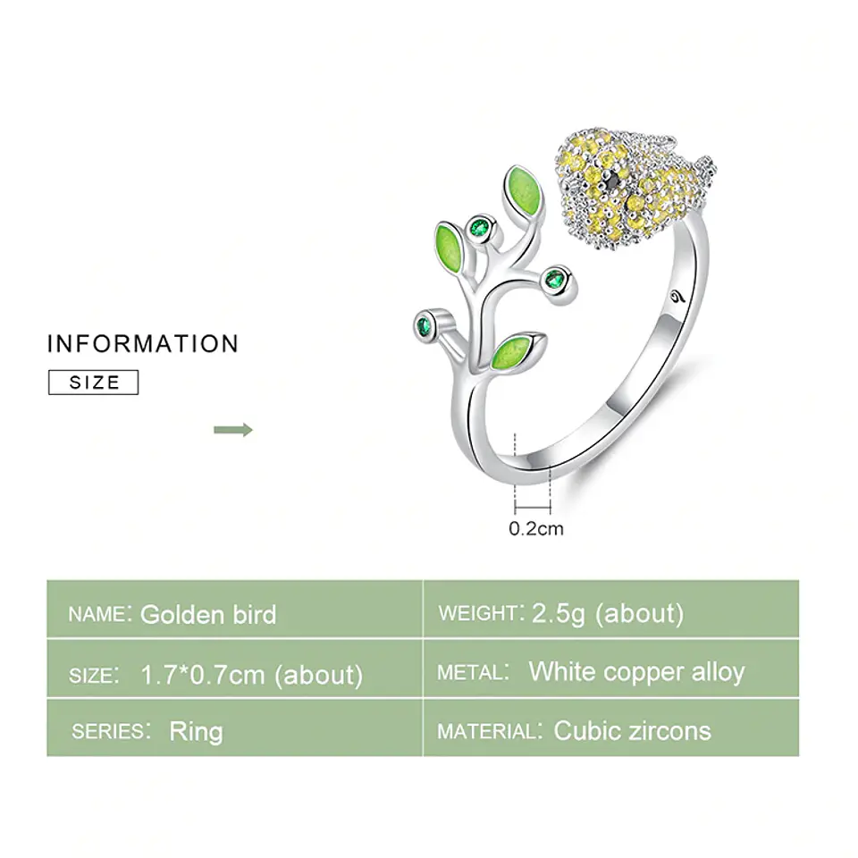 Anillo Pajaro Multicolor Circones Ajustable 5