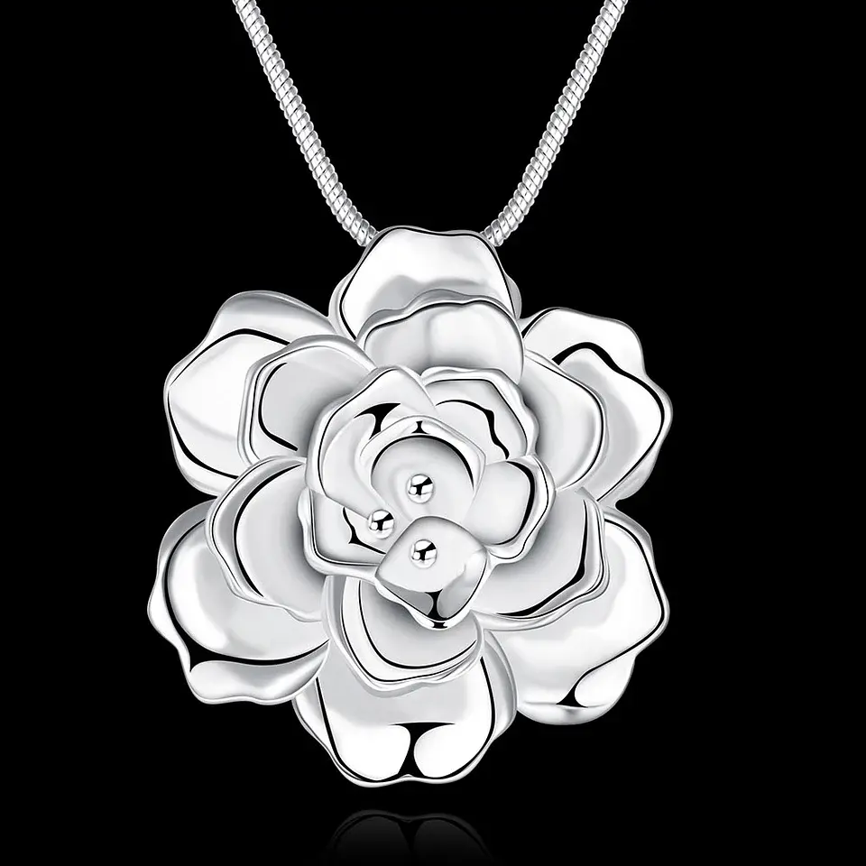 Collar Rosa Plateada 6