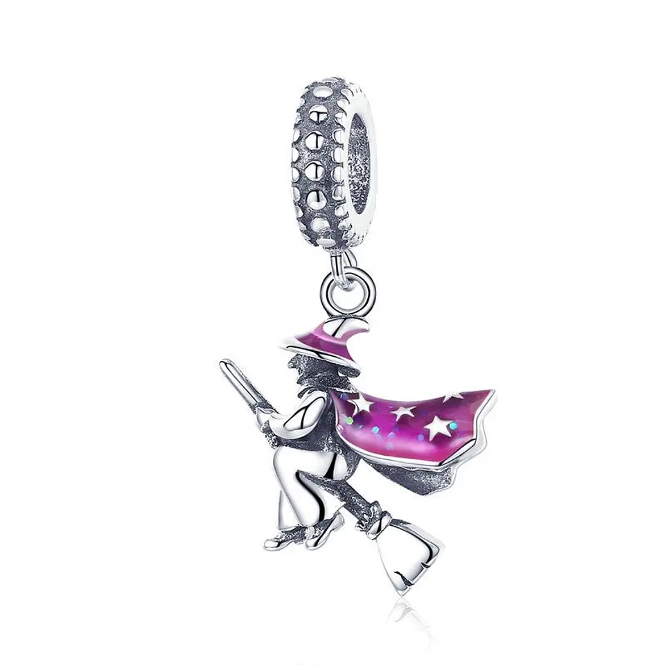 Charm Dije Plata 925 Bruja Voladora 1