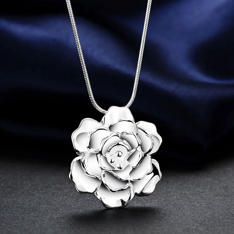 Collar Rosa Plateada 7