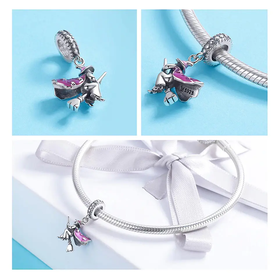 Charm Dije Plata 925 Bruja Voladora 2