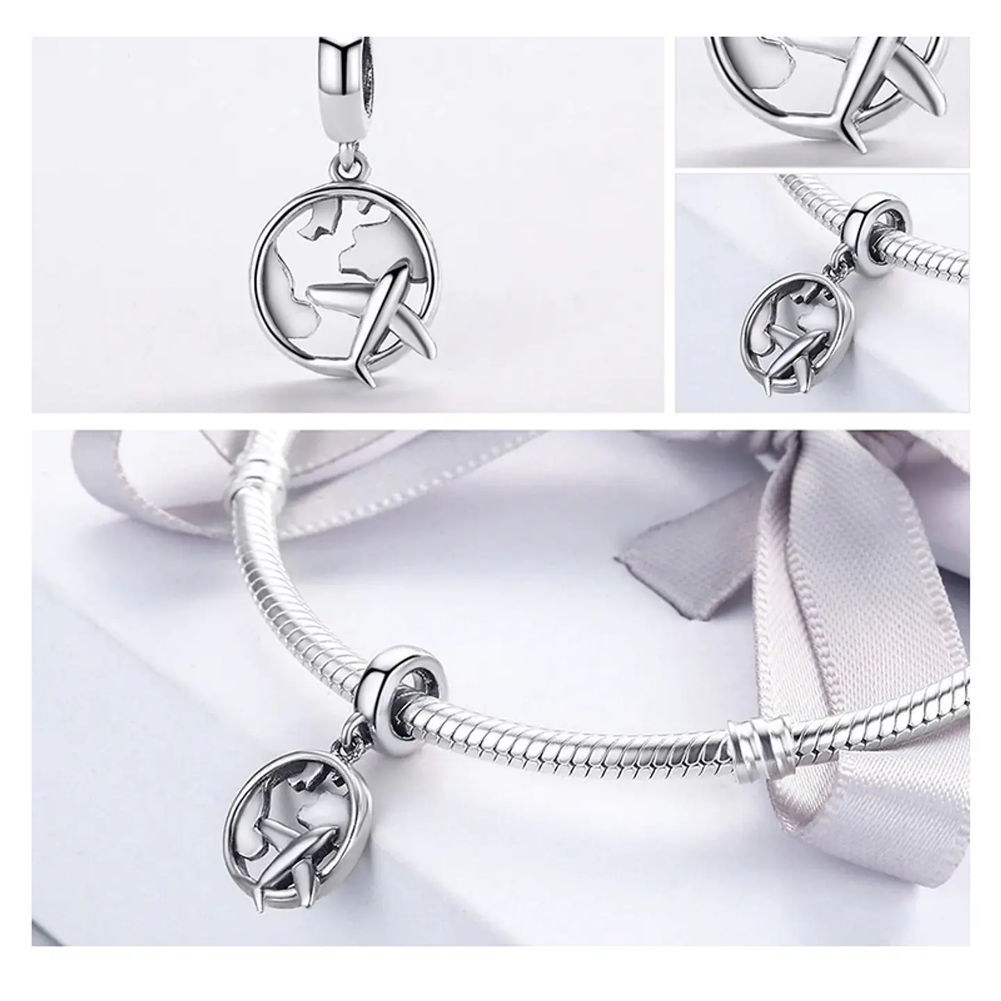 Charm Dije Plata 925 Avion Planeta 2