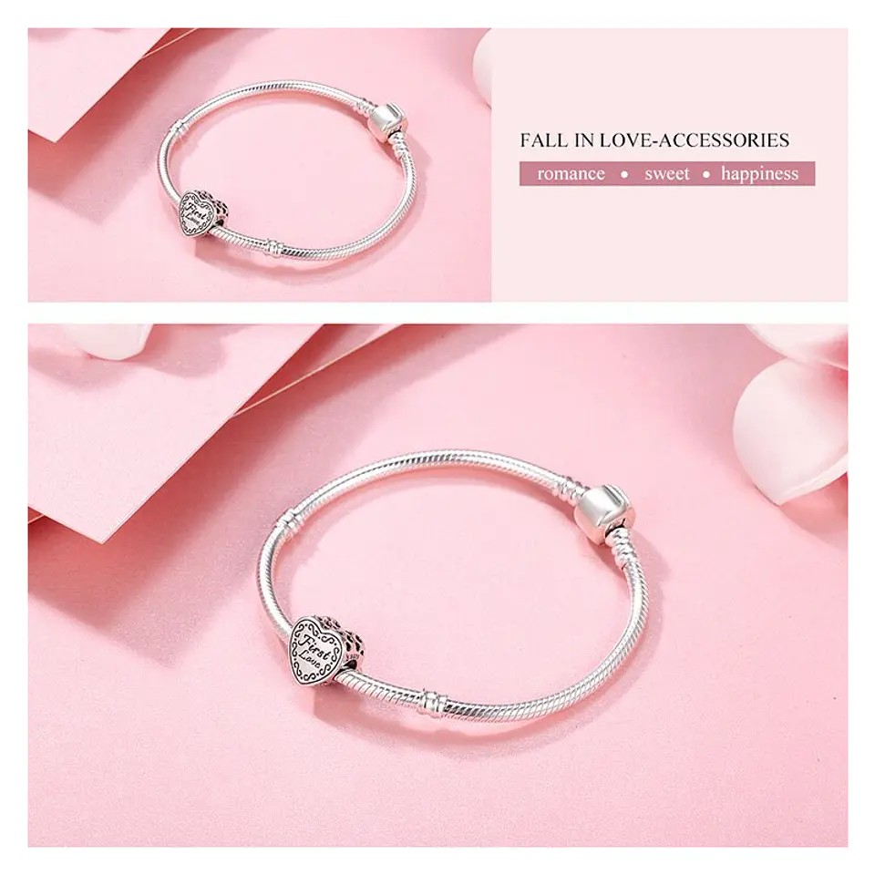 Charm Dije Plata 925 Corazon Rojo Flecha 2