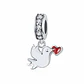 Charm Dije Plata 925 Paloma Blanca - Miniatura 1