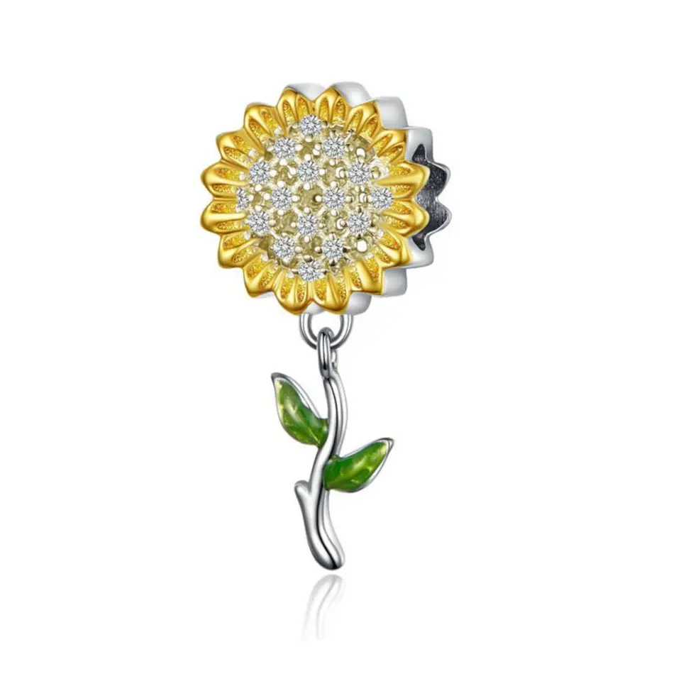 Charm Dije Plata 925 Flor Girasol 1